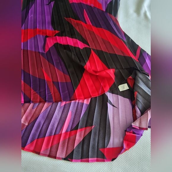 Nine West Red and Purple Midi A-Line Skirt - Picture 9 of 9